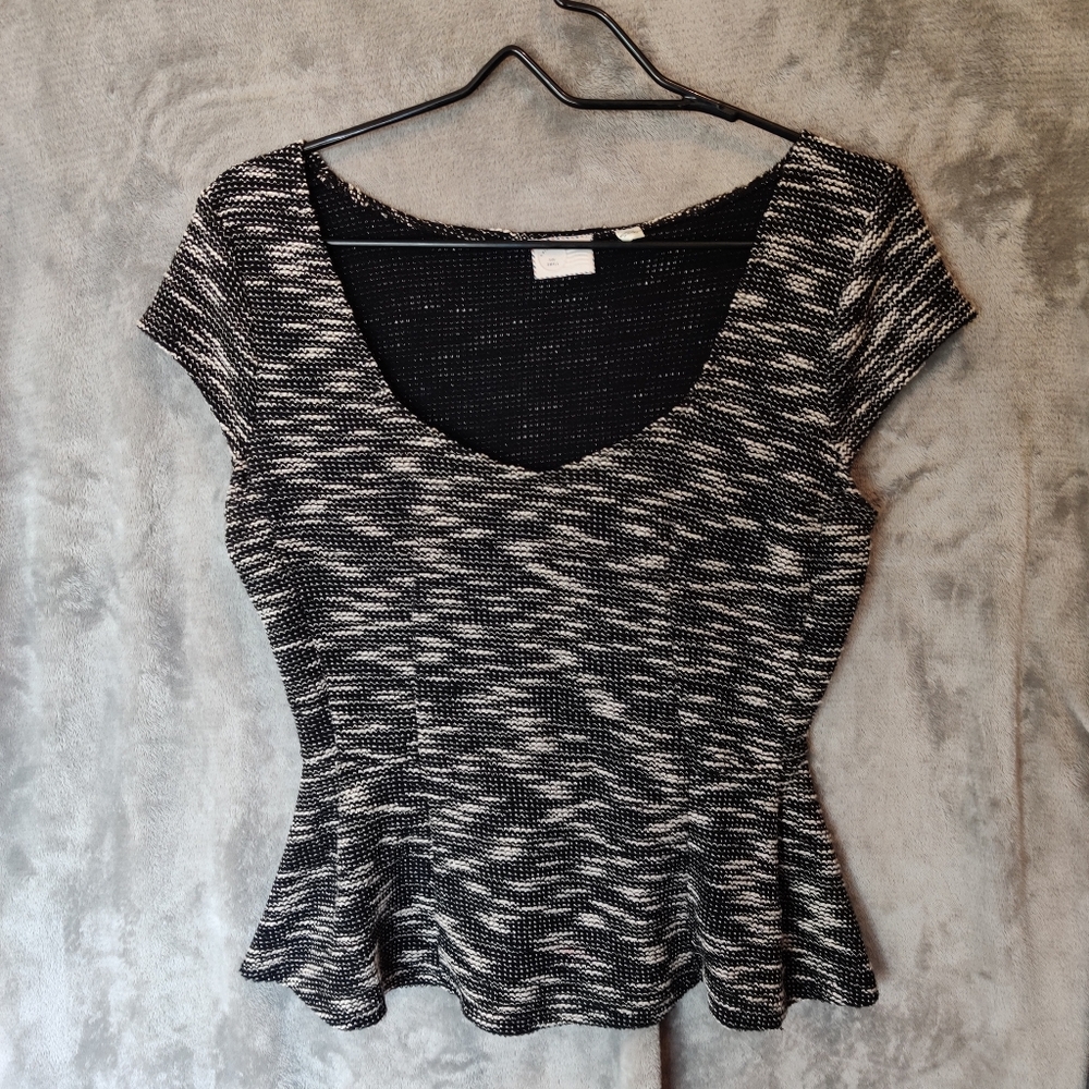 Sz S Anthropologie 9-H15 STCL Peplum Top
